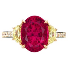 4.75 Carat Oval Spinel Statement Fancy Yellow 14K Gold A Crown-Worthy  Rarity