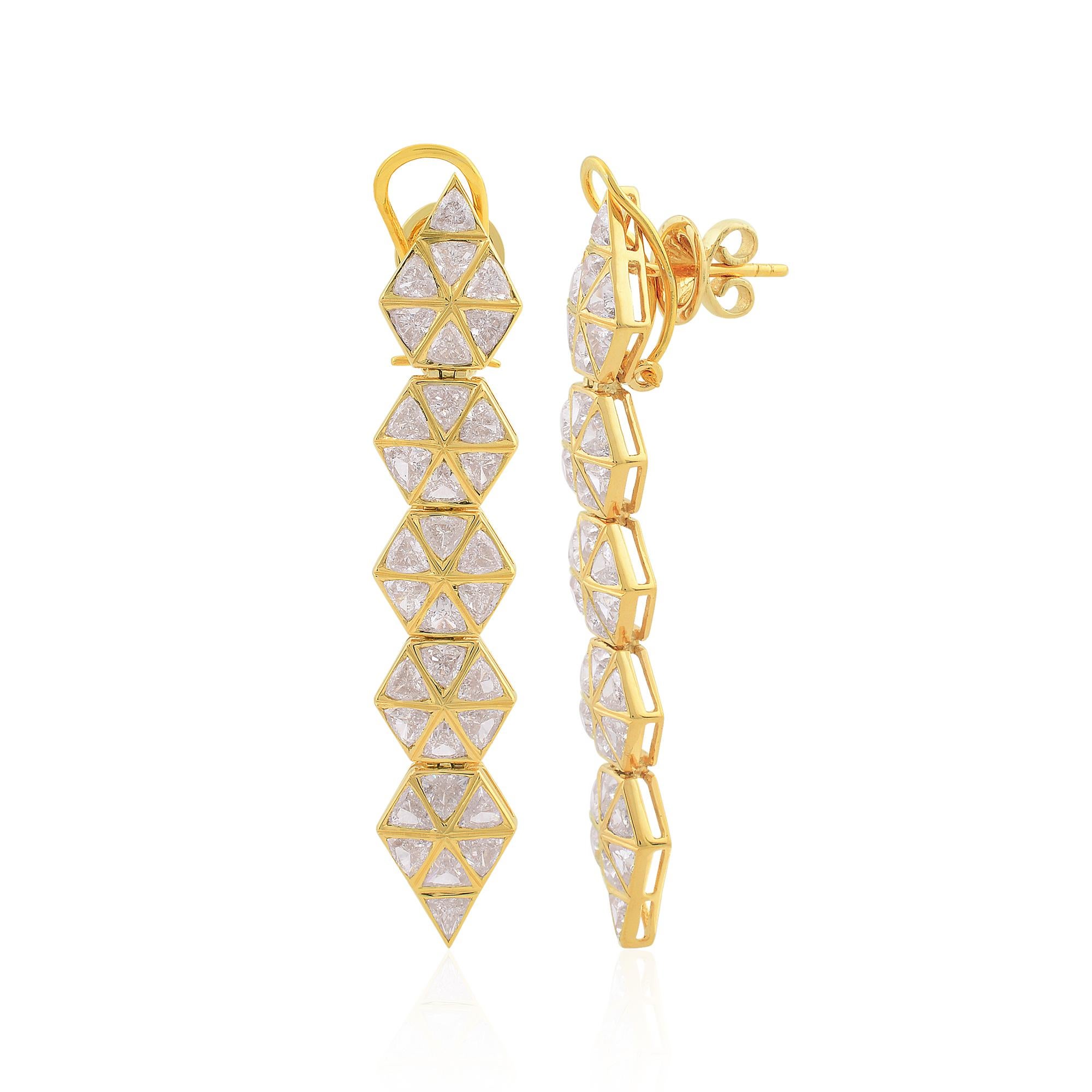 Item Code :- SEE-1530
Gross Weight :- 8.36 gm
14k Yellow Gold Weight :- 7.41 gm
Diamond Weight :- 4.75 carat  ( AVERAGE DIAMOND CLARITY SI1-SI2 & COLOR H-I )
Earrings Length :- 48 mm approx.
✦ Sizing
.....................
We can adjust most items to