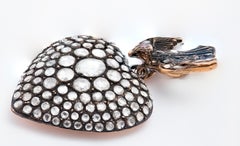 4.75 Carat White Rose Cut Diamond Heart Pendant