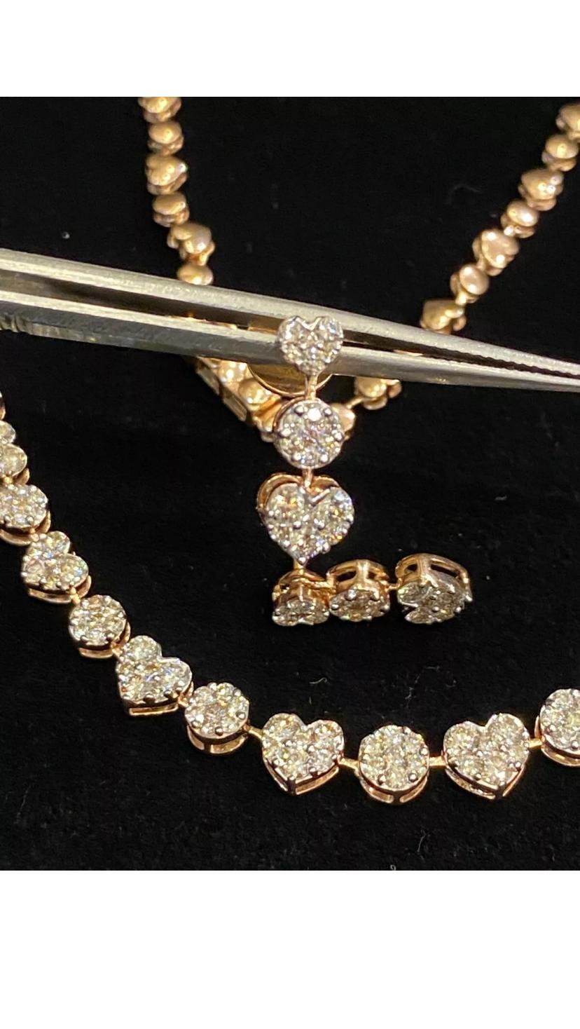 4,75 Quilates Diamantes Naturales Oro Rosado Parure en Nuevo estado para la venta en Massafra, IT