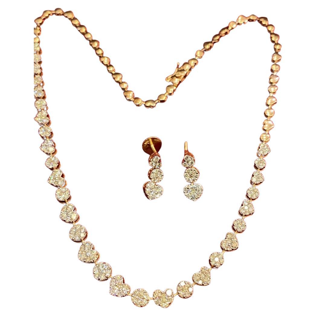 4,75 Quilates Diamantes Naturales Oro Rosado Parure en venta