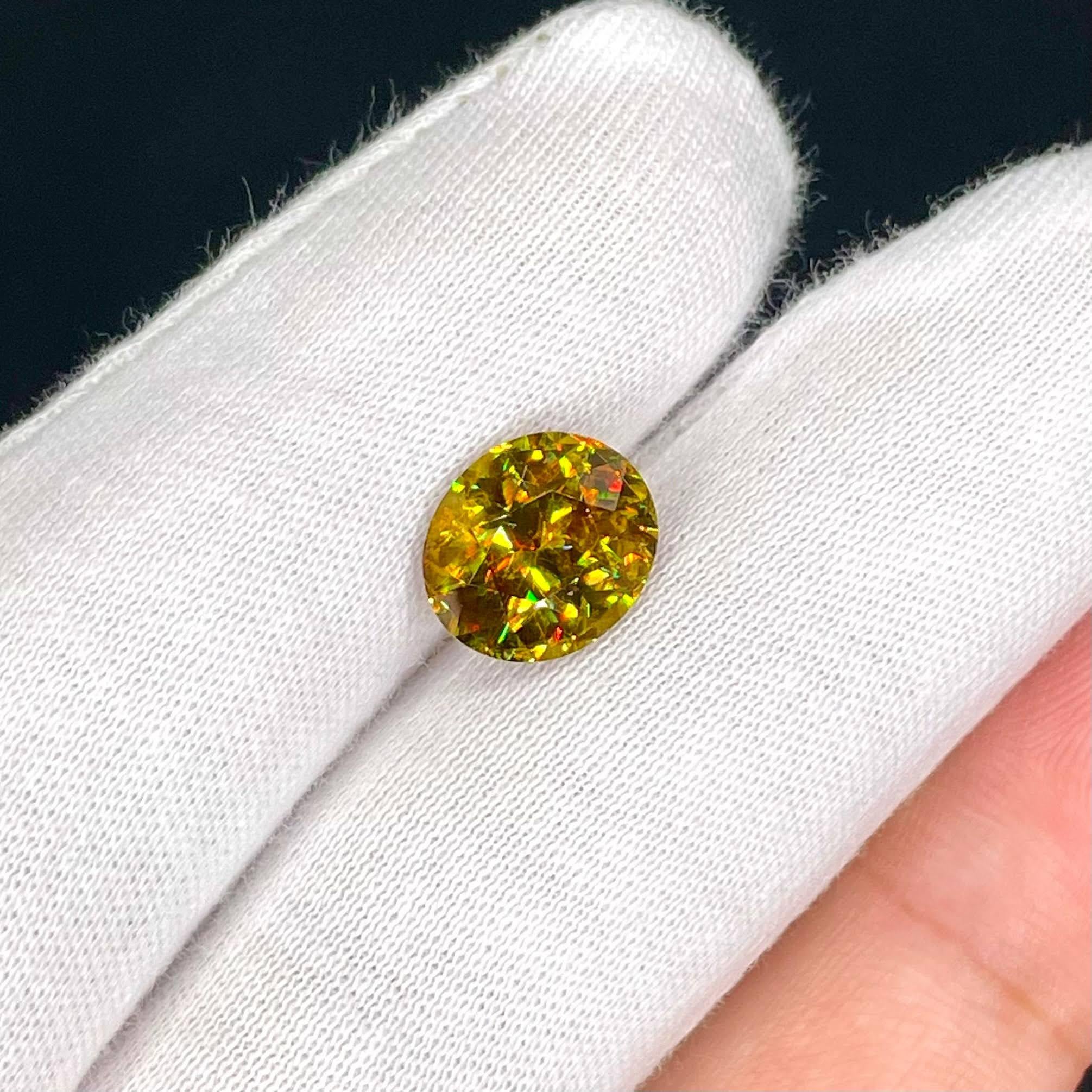 Oval Cut 4.75 Carats Natural Loose Sphene Stone Oval Shaped Madagascar's Gemstone