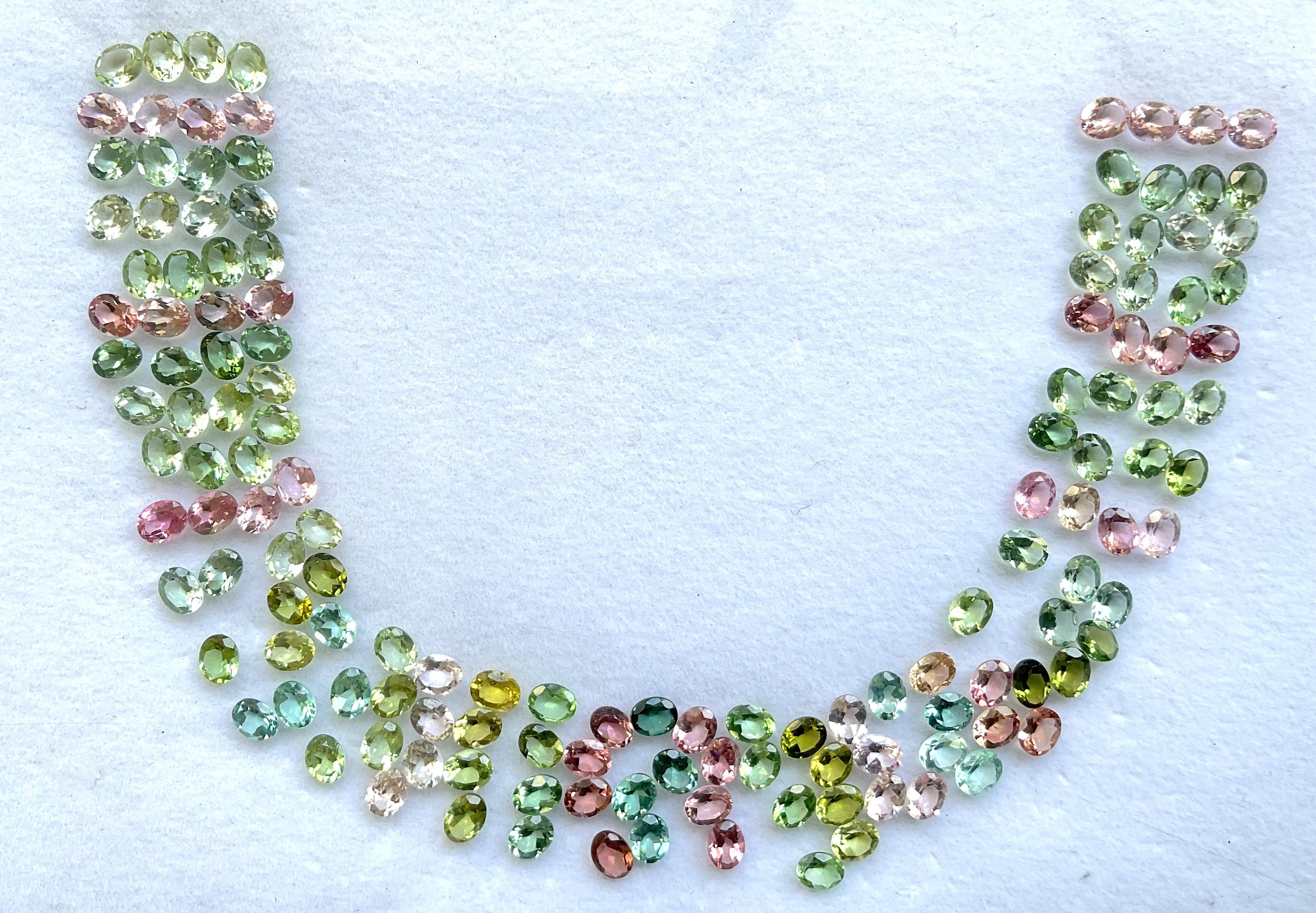 Suite de tourmalines naturelles taille ovale à facettes de 47,55 carats 5x7 MM Neuf - En vente à Jaipur, RJ