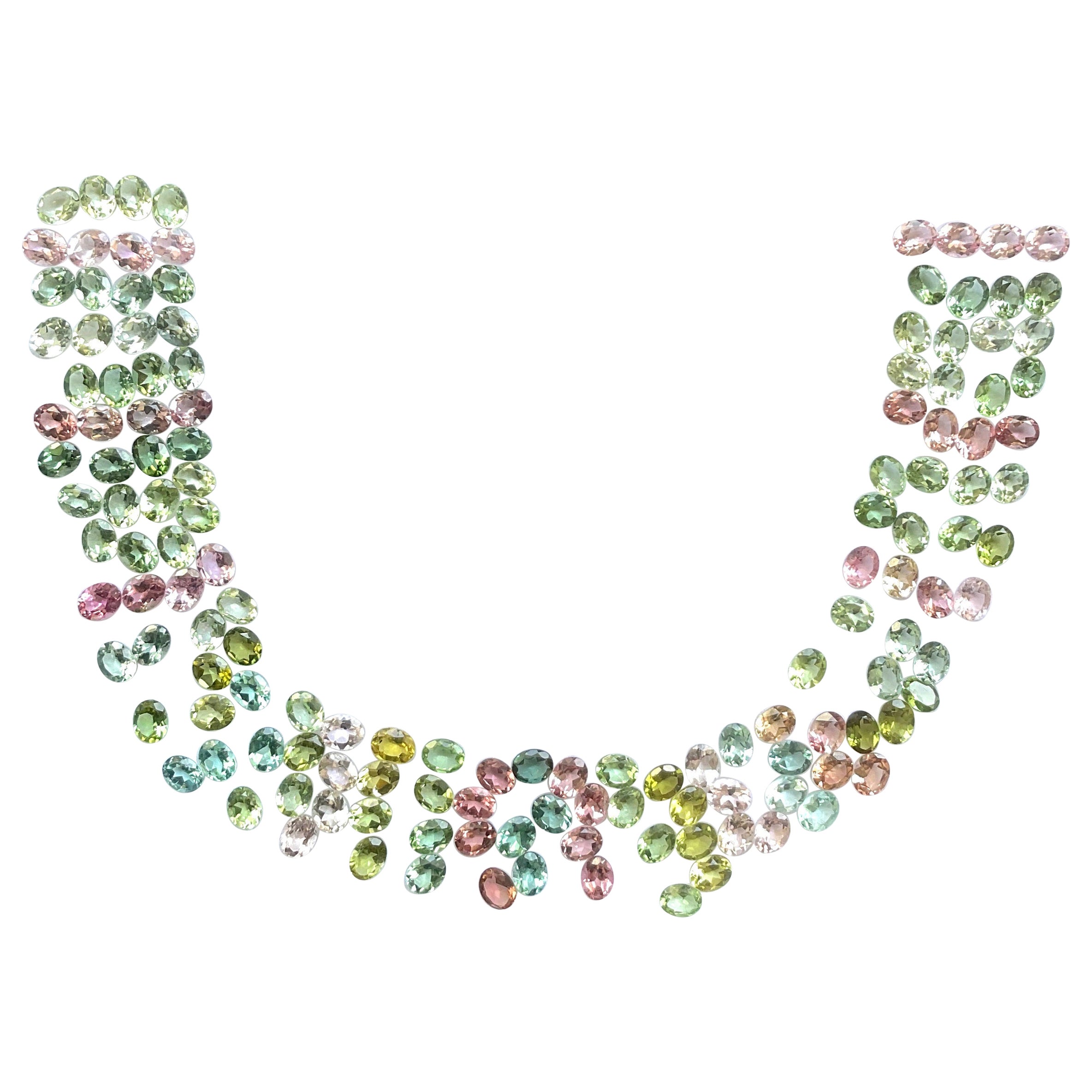47,55 Karat 5x7 MM Oval Turmalin Layout Suite Facettierter Steine Natürliche Edelsteine im Angebot