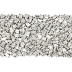 47.58 Carat Mixed Cut White Diamond White Gold Bracelet