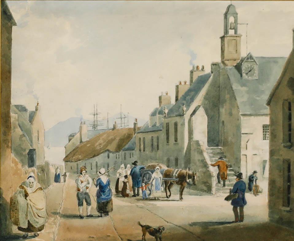 Atrib. Thomas Fairbairn (1820-1884) - Acuarela enmarcada, Viejo Dumbarton - Art de Unknown