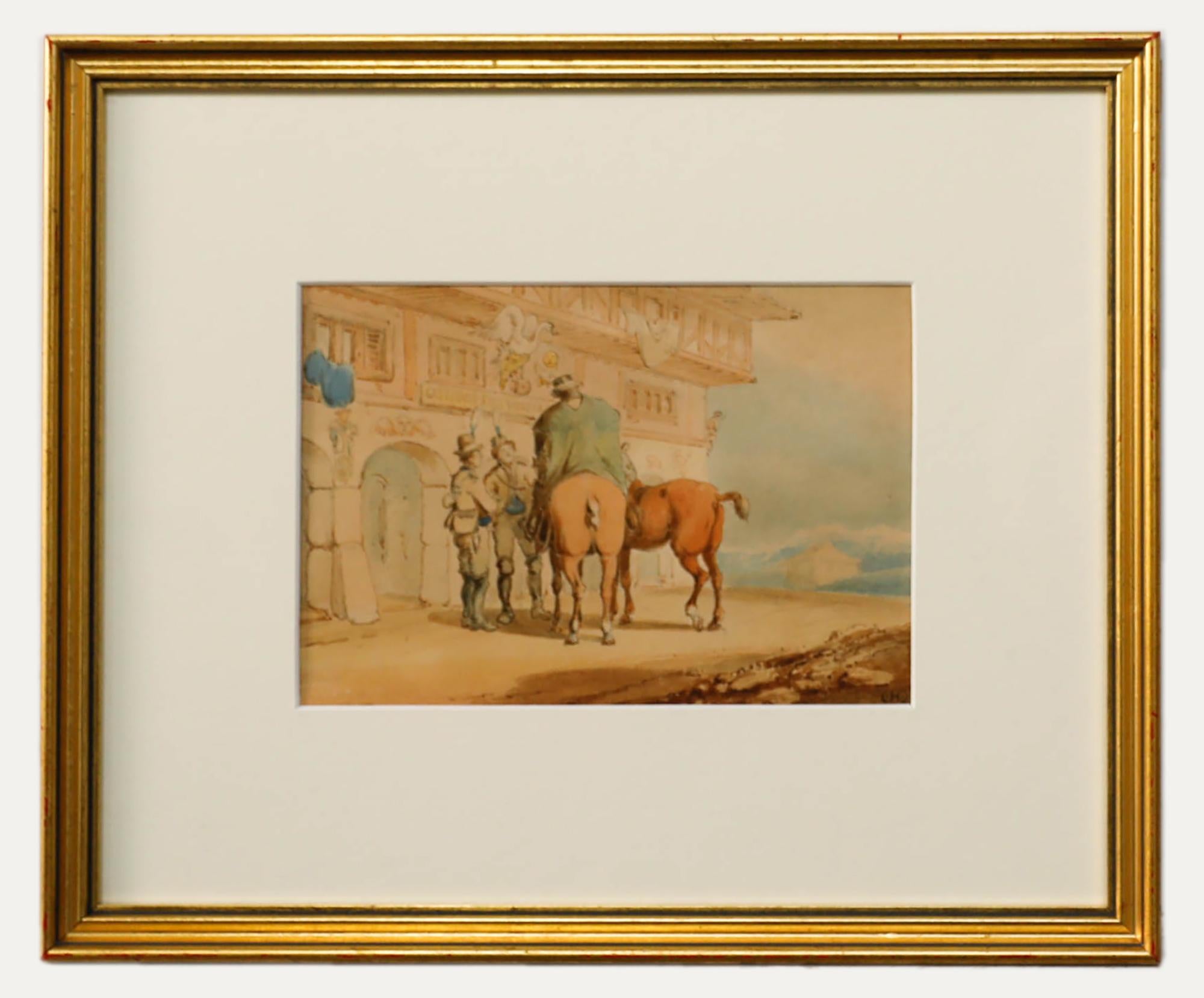Charles Cooper (1803-1874), Aquarelle du XIXe siècle, Posting tyrolien
