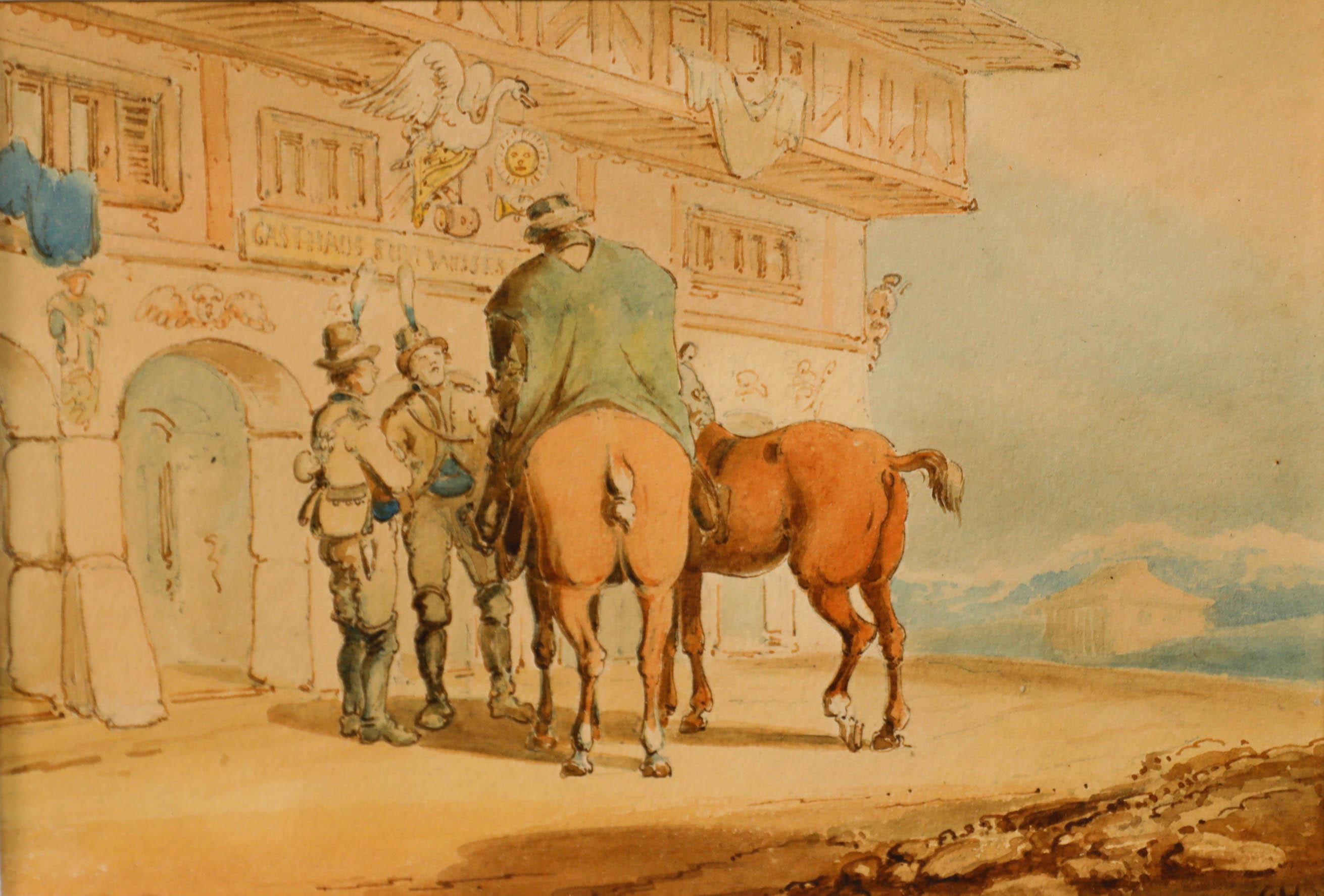 Charles Cooper Henderson (1803-1874), 19th Century Watercolour, Tyrolean Posting For Sale 1