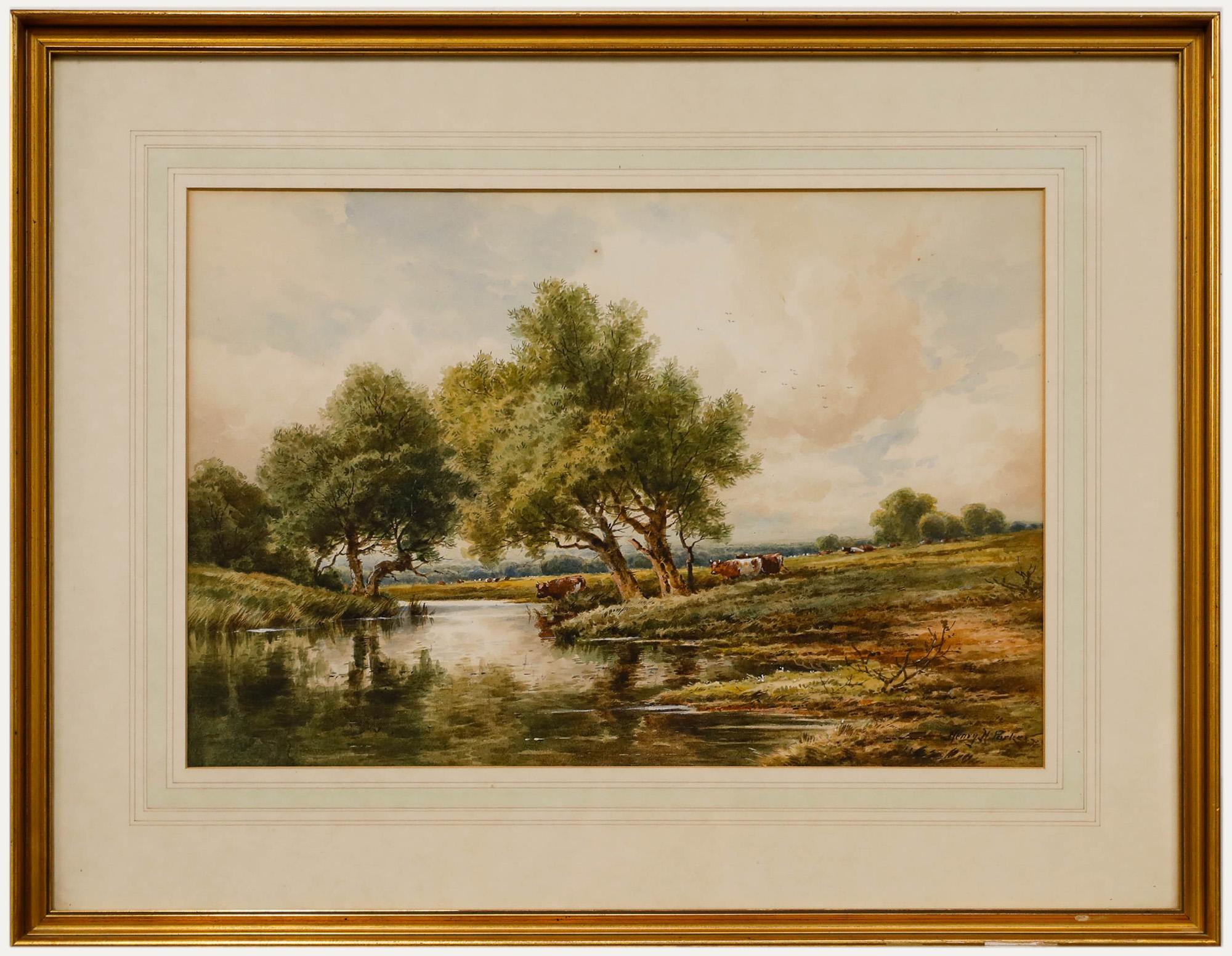Signed to the lower right. Presented in a gilt frame and wash line mount. On paper.

