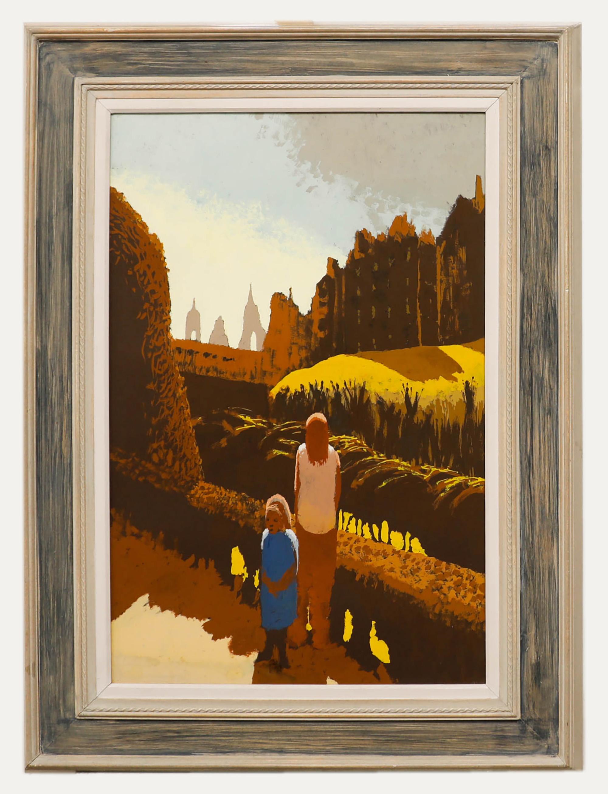 Unknown Landscape Art – John Semmence (1930-1985) - Gouache des mittleren 20. Jahrhunderts, Edinburgh