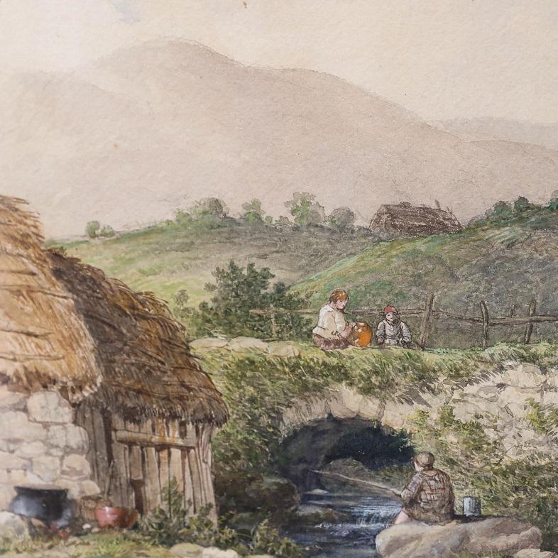 Henry Edrington Hobson (1820-1881) - Bell'acquerello del 1859, The Crofters Cottage in vendita 2
