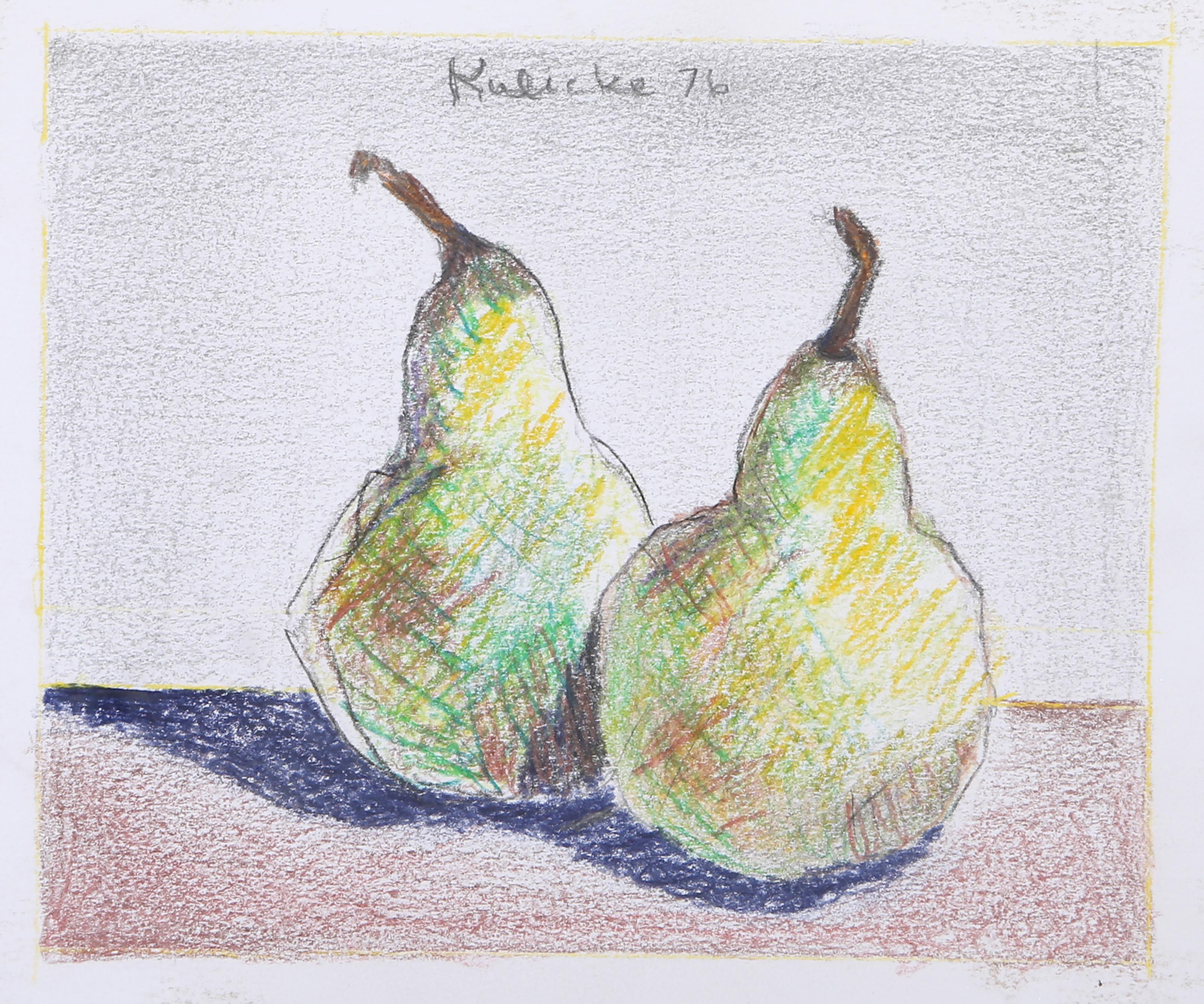 Dos peras, Modern Color Lápiz sobre papel de Robert Kulicke