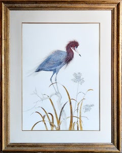 Aquarelle impressionniste américaine d'Eggret rougeâtre de Robin Hill