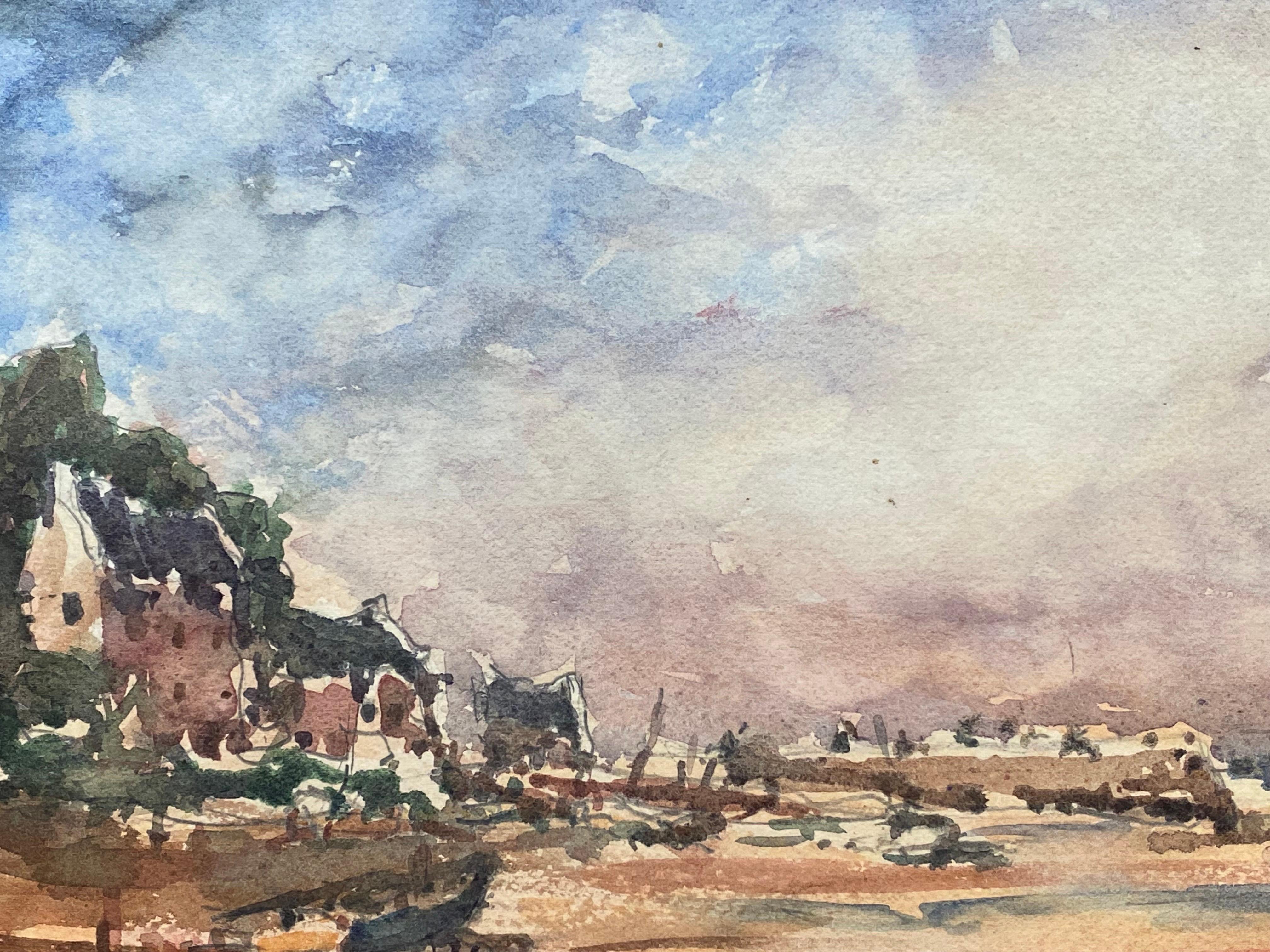 Maurice Mazeilie, acuarela impresionista francesa - Paisaje de playa - Art de Unknown