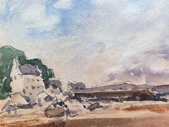 Maurice Mazeilie, French Impressionist Watercolour - Beach Landscape