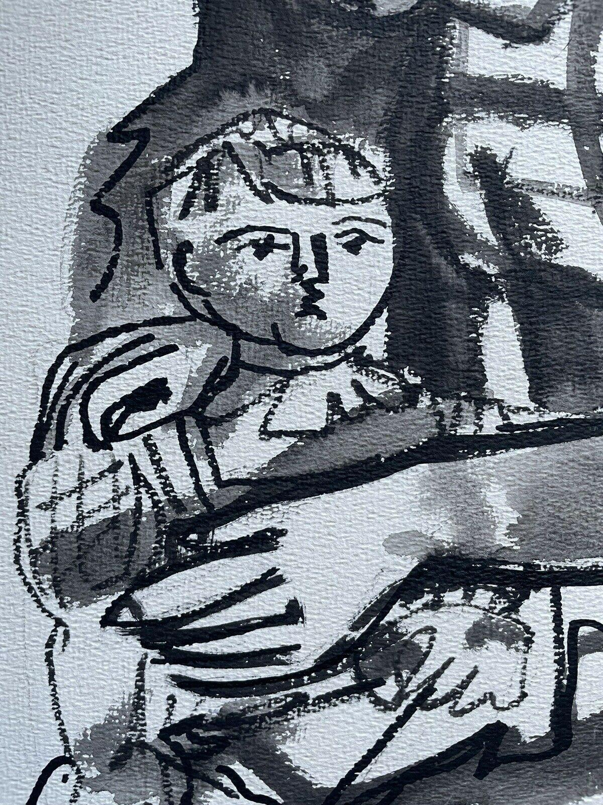 Gran cuadro original de Carlos Carnero, ayudante de Fernand Leger - Figurative Art Gris de Unknown