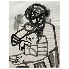 Carlos Carnero, Estudio de madre e hijo, Pintura original