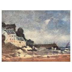 Maurice Mazeilie, Pintura impresionista francesa, Pueblo bretón en la costa