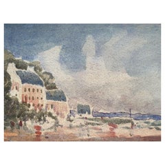 Maurice Mazeilie, Pintura impresionista francesa, Ciudad costera de Bretaña