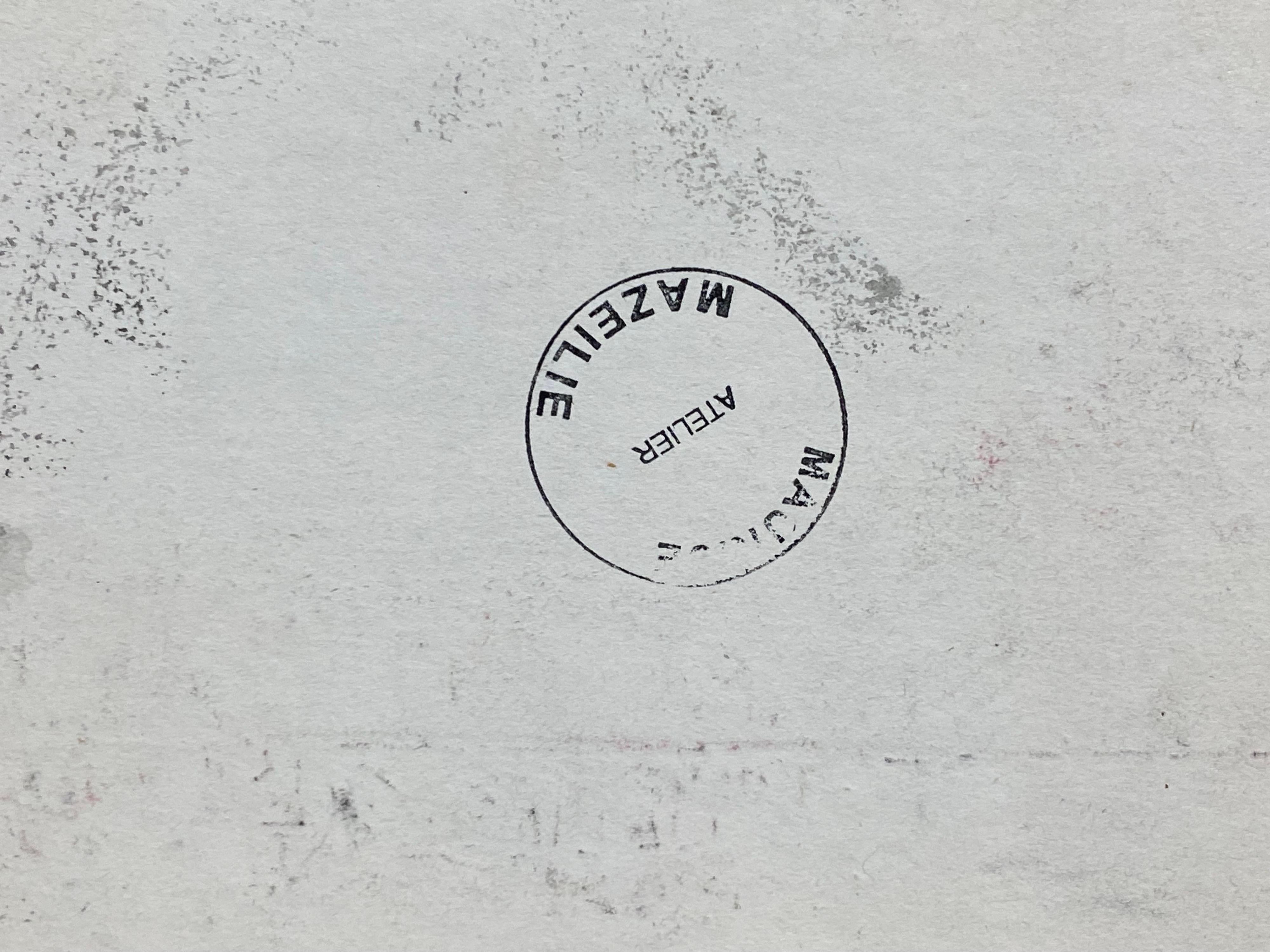 Acuarela Impresionista Firmada, Día Cálido Francés en el Muelle en venta 2