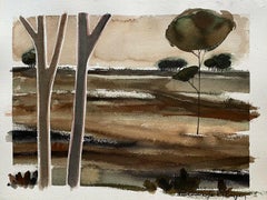 Roger Bonafe, Original Painting French Modernist, Green Landscape