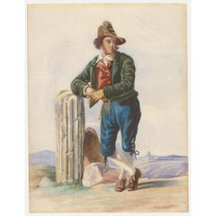 1857 Watercolour - Travelling To Rome