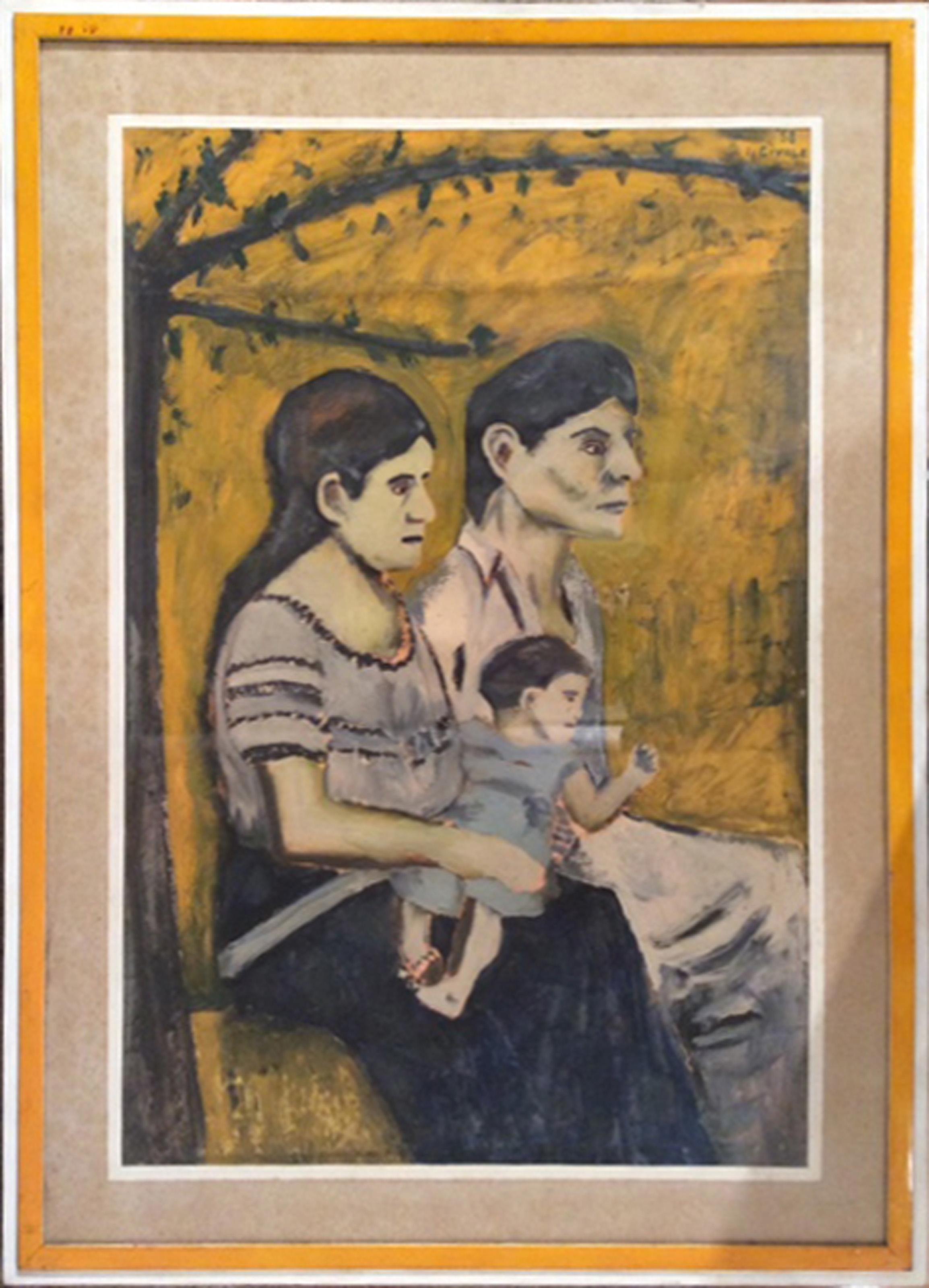 Framed Portrait Drawings and Watercolors