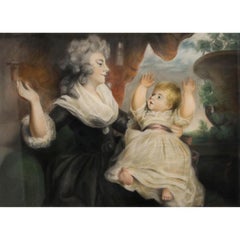 After Sir Joshua Reynolds (1723-1792) - 19th Century Pastel, Duchess & Daughter