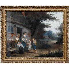 Follower of Francis Wheatley RA - Framed 19th Century Pastel, Buying Bread
