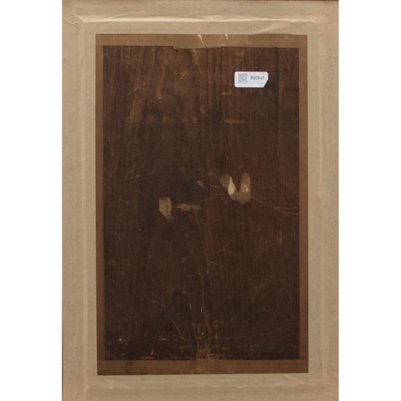 Belle aquarelle du 19e siècle - La cueillette du blé - Beige Portrait par Unknown