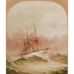 Serapis - Framed 1881 Watercolour, HMS Serapis