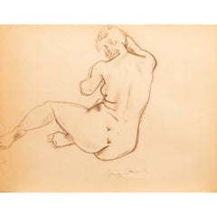 Georges Pacouil (1903-1996) - Mid 20th Century Charcoal Drawing, Nude Study