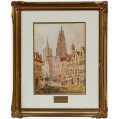 Edward Nevil - Edward Nevil (fl.1880-1900) - Late 19th Century Watercolour, Antwerp Edward Nevil (fl.1880-1900) - Late 19th Century Watercolour, Antwerp