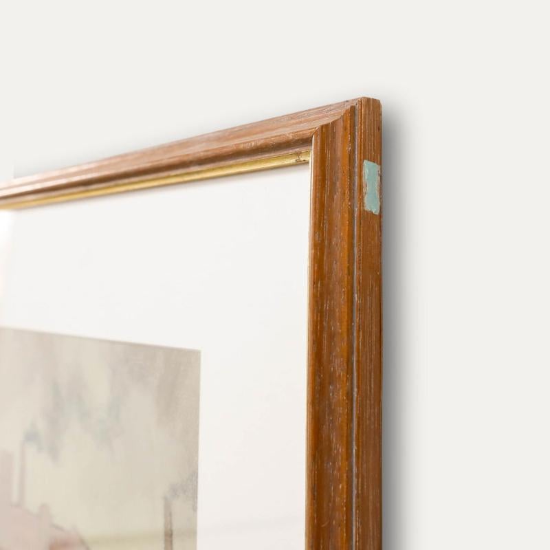 Brian Phillips - Gerahmtes Pastell des 20. Jahrhunderts, Angler an den Docks der Stadt im Angebot 1