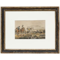 Francis William Topham (1808-1877) - Aquarelle du XIXe siècle, La promenade du matin