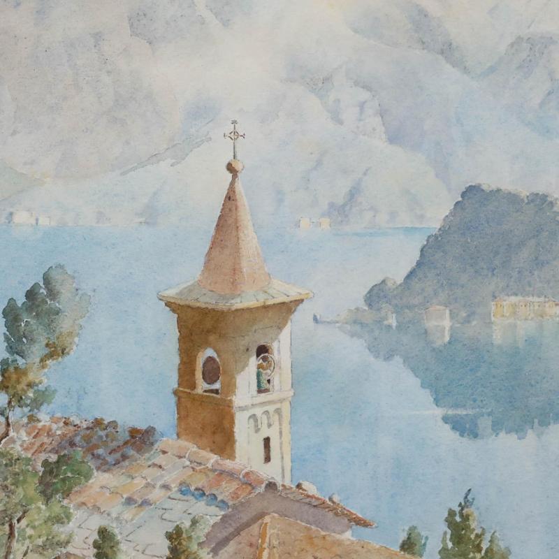 Henry Richard Beadon Donne (1860-1949) - Acuarela, Vista del Lago Como en venta 1