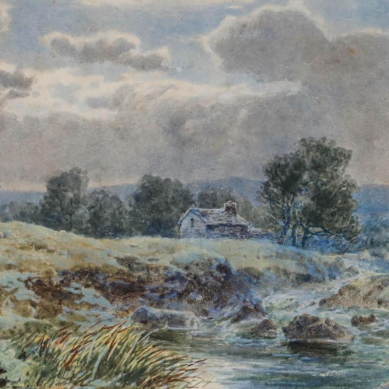 Walter Stuart Lloyd (1845-1959) - Acuarela de 1879, Luz de luna en Hampstead Heath en venta 3