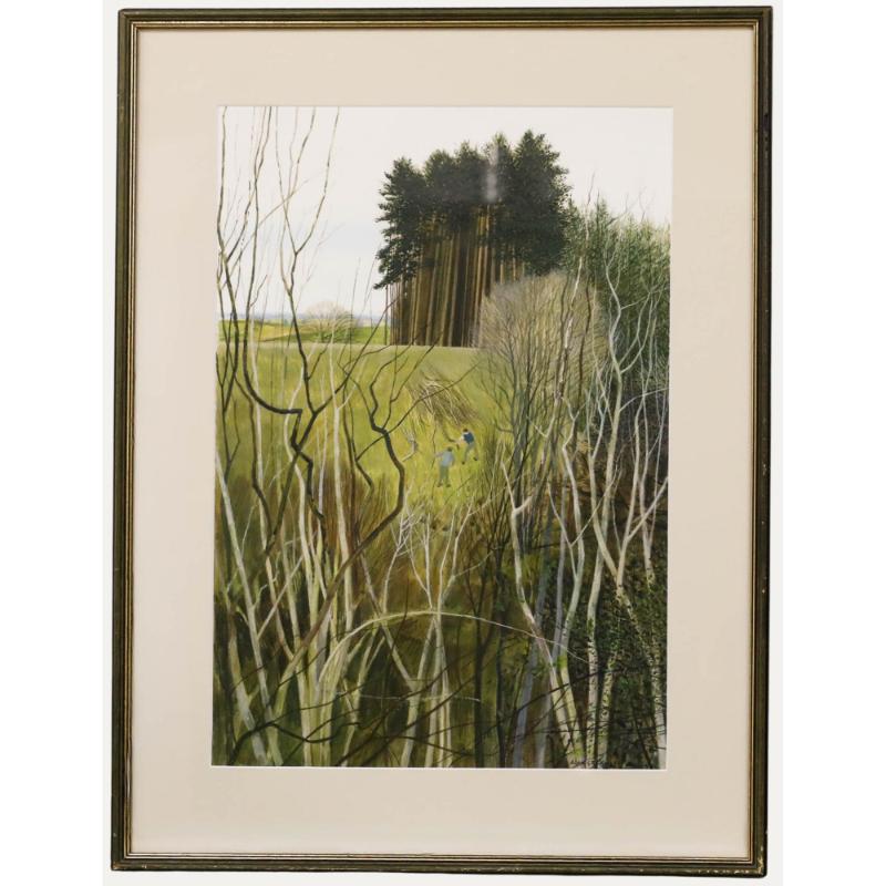 Alan John Green (1921-2020) - Framed 20th Century Watercolour, Harvesting Willow