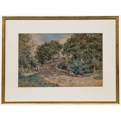 John Blake McDonald RSA (1829-1901) - Framed Watercolour, Figures on a Bridge