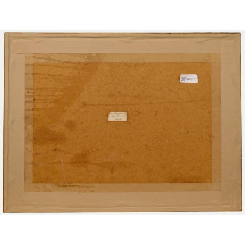 John Blake McDonald's RSA (1829-1901) - Acquerello incorniciato, Figure su un ponte - Landscape Art Beige di Unknown