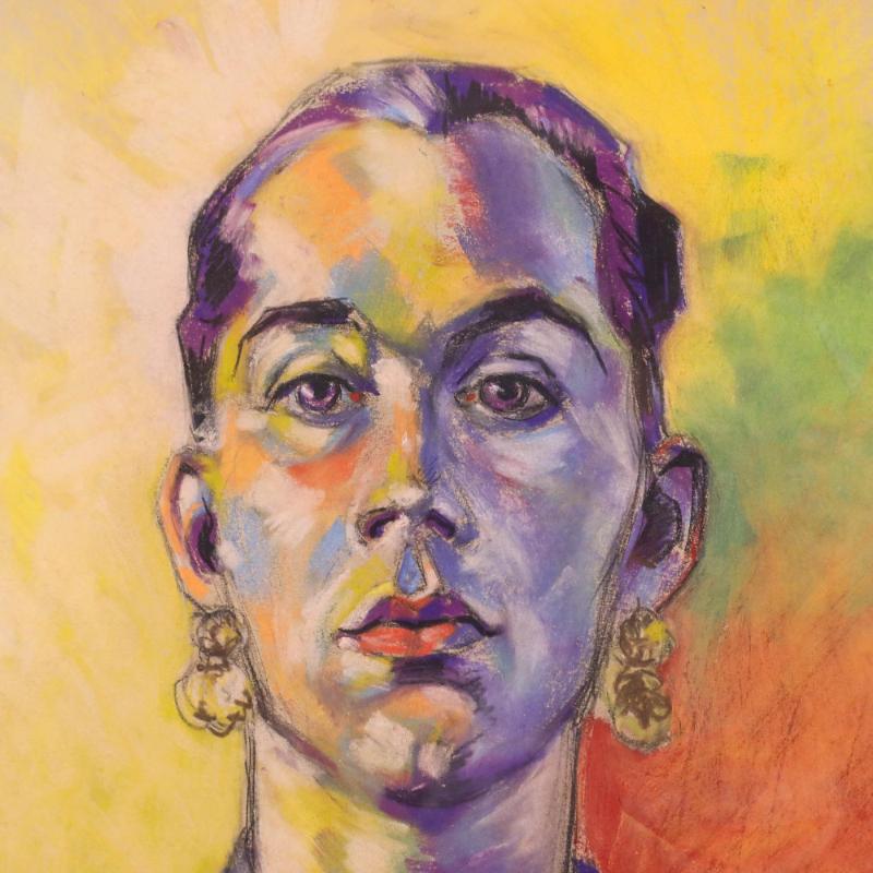 Signé et daté en bas à droite. Présenté dans un cadre doré. Sur le papier. Taille de l'image : 52 x 35 cm.