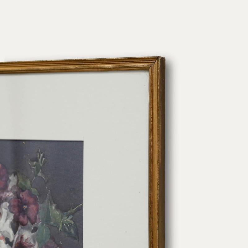 Margaret Worsley - Acuarela de principios del siglo XX, Naturaleza muerta con Petunias en venta 1