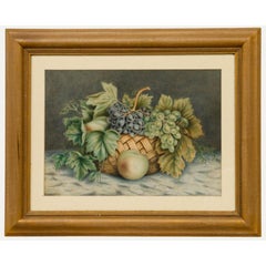 William B. Hough (1819-1897)- Framed Watercolour, Still Life of Grapes & Peaches William B. Hough (1819-1897)- Framed Watercolour, Still Life of Grapes & Peaches