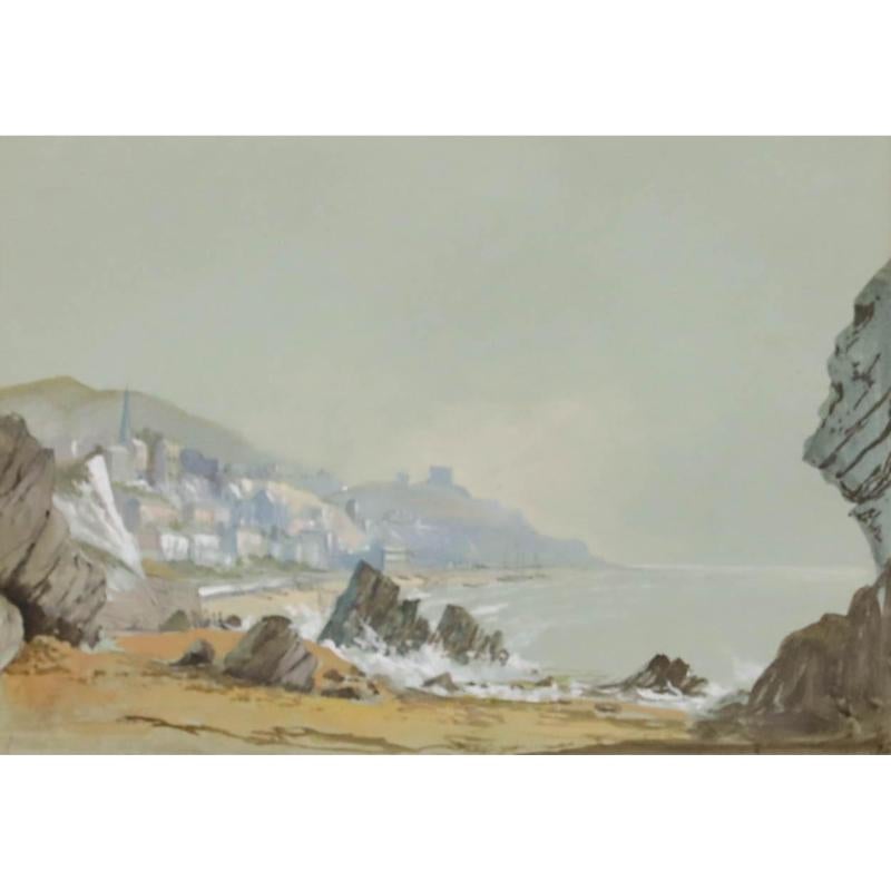 Frederick Clarke (fl. 1834-1870) - Aquarelle du XIXe siècle, Ventnor depuis les plages de l'ouest - Art de Unknown