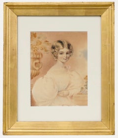 Attrib. Elizabeth Walker (1800-1876) - Watercolour, Portrait of a Regancy Girl
