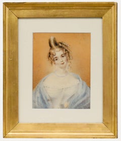 Attrib. Elizabeth Walker (1800-1876) - Watercolour, Portrait of a Regency Lady