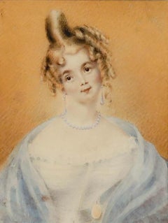 Attrib. Elizabeth Walker (1800-1876) - Watercolour, Portrait of a Regency Lady