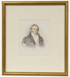 William Moore (1790-1851) - 1829 Graphite Drawing, Portrait of Robert Flower
