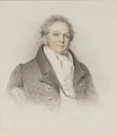 William Moore (1790-1851) - 1829 Graphite Drawing, Portrait of Robert Flower
