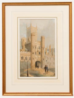 Alfred Slocombe (1836-1899)-Framed Watercolour, The Gatehouse St John's College